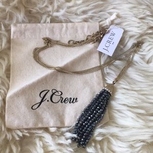 NWT J.Crew Sparkle Tassel Pendant Long Necklace